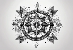 Constellation, arrow , snowflake tattoo idea
