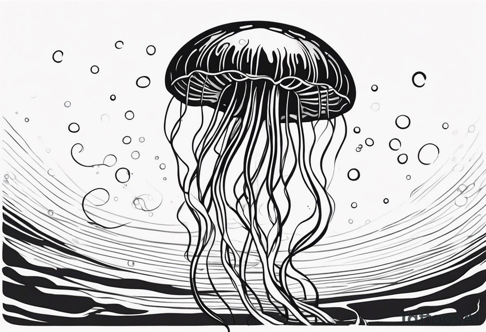 jellyfish with long tentacles tattoo idea