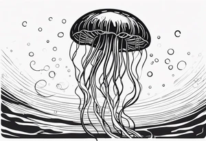 jellyfish with long tentacles tattoo idea