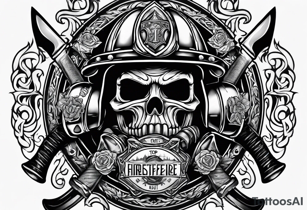 Firefighter axe and haligan tattoo idea