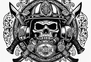 Firefighter axe and haligan tattoo idea