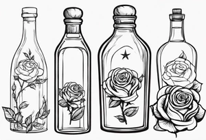 Rose 
Meer 
Flasche 
Dornen 
Seil
Kerze tattoo idea