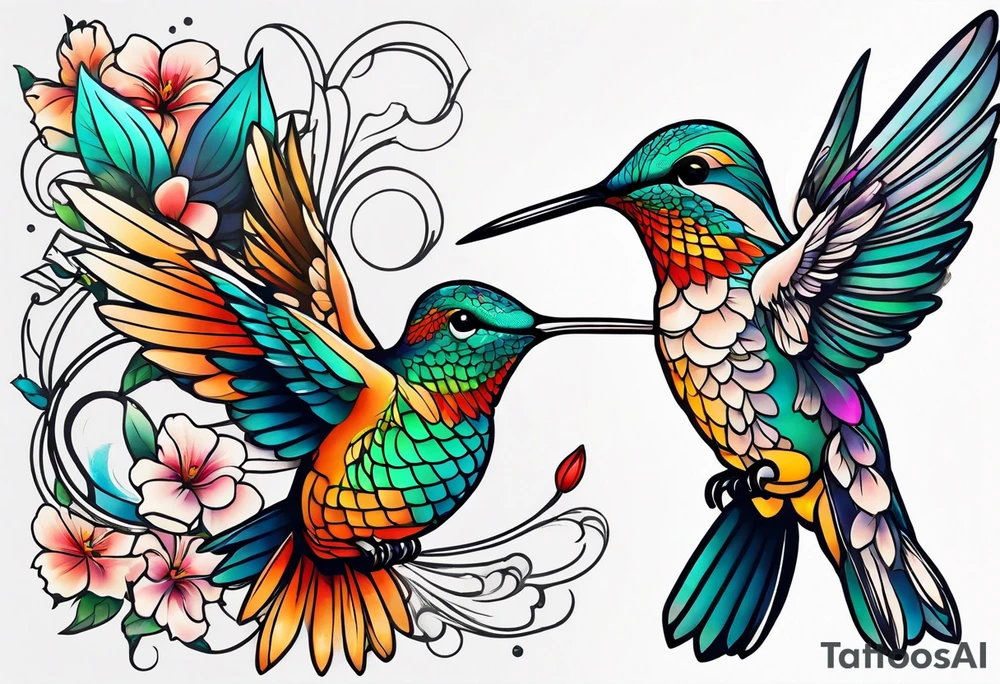 hummingbird lines arm tattoo tattoo idea