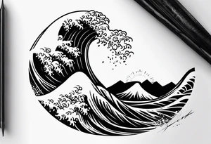 Wave & 
number 41 tattoo idea