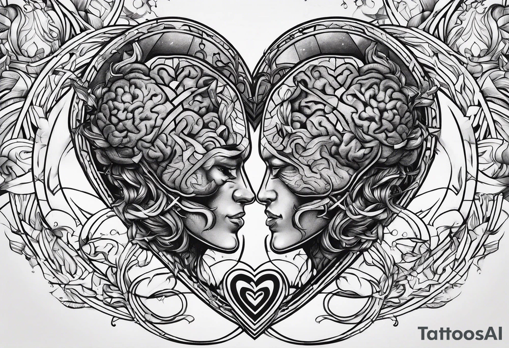 brain and heart Battle tattoo idea