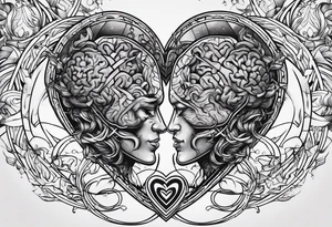 brain and heart Battle tattoo idea