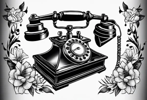 vintage phonograh tattoo idea