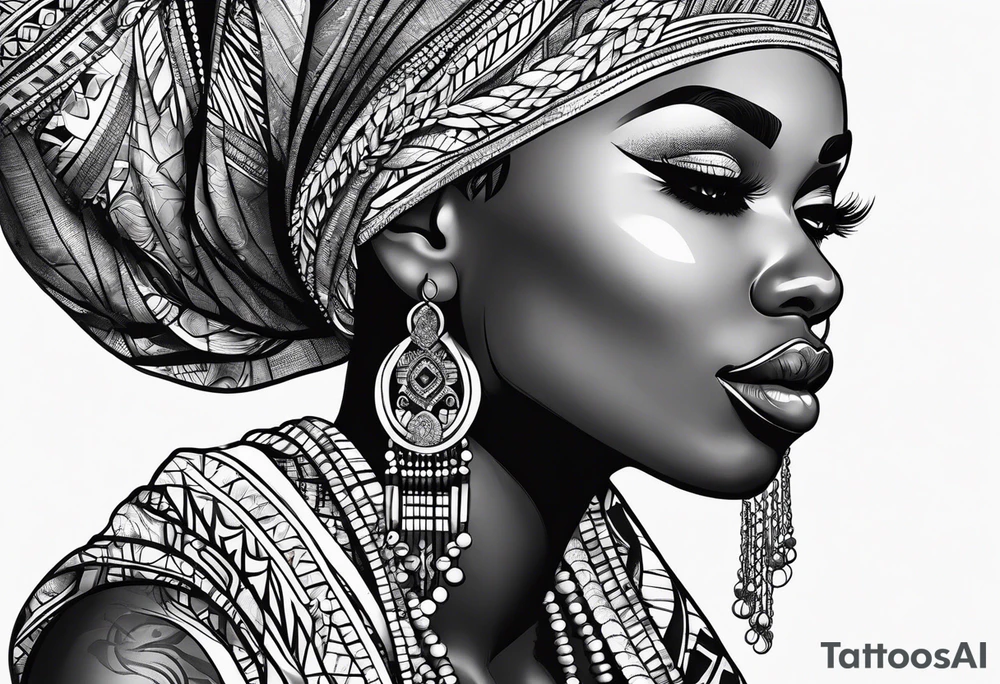 African woman tattoo idea