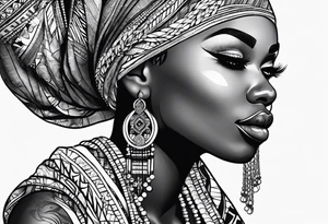 African woman tattoo idea