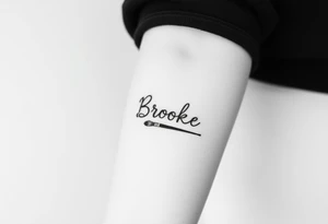 The name, Brooke with makeup brush tattoo idea
