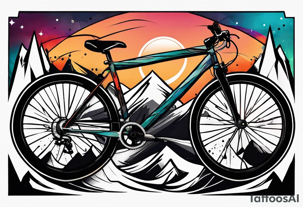 bicycle mountains tattoo idea