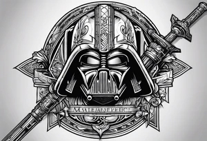futuristic light saber hilts crossing tattoo idea
