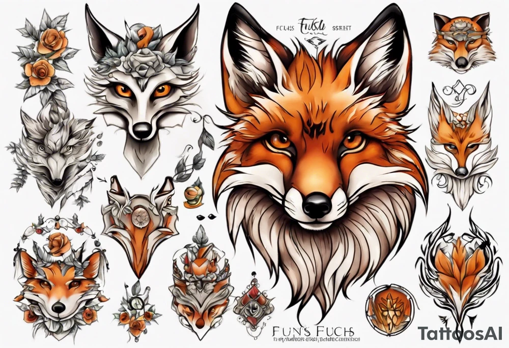 ein tier aus fuchs und eule tattoo idea