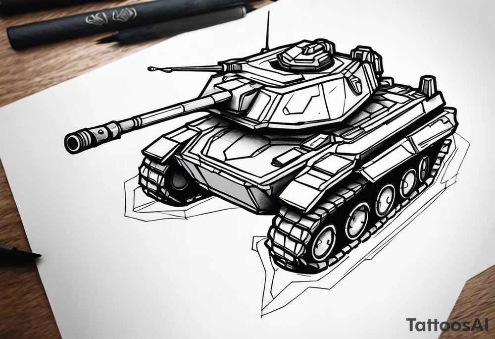 Small to medium sized tattoo of a halo 3 scorpion tank tattoo idea