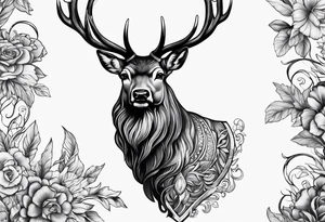 Western stag tattoo idea