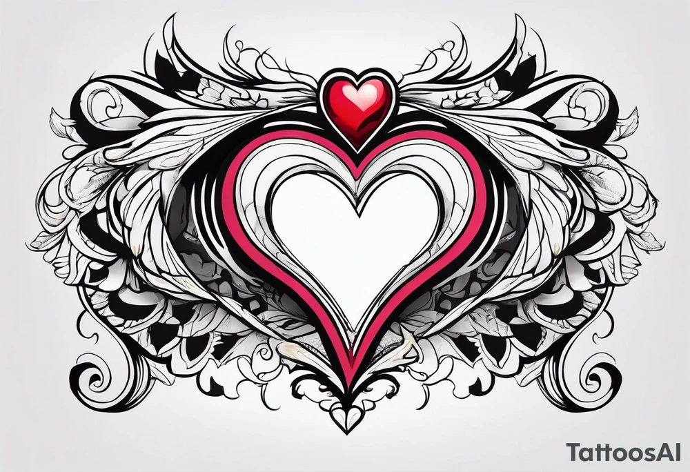 heart tattoo with open in middle tattoo idea