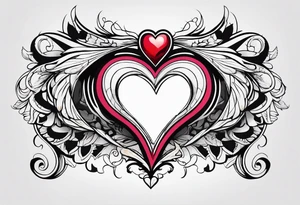 heart tattoo with open in middle tattoo idea