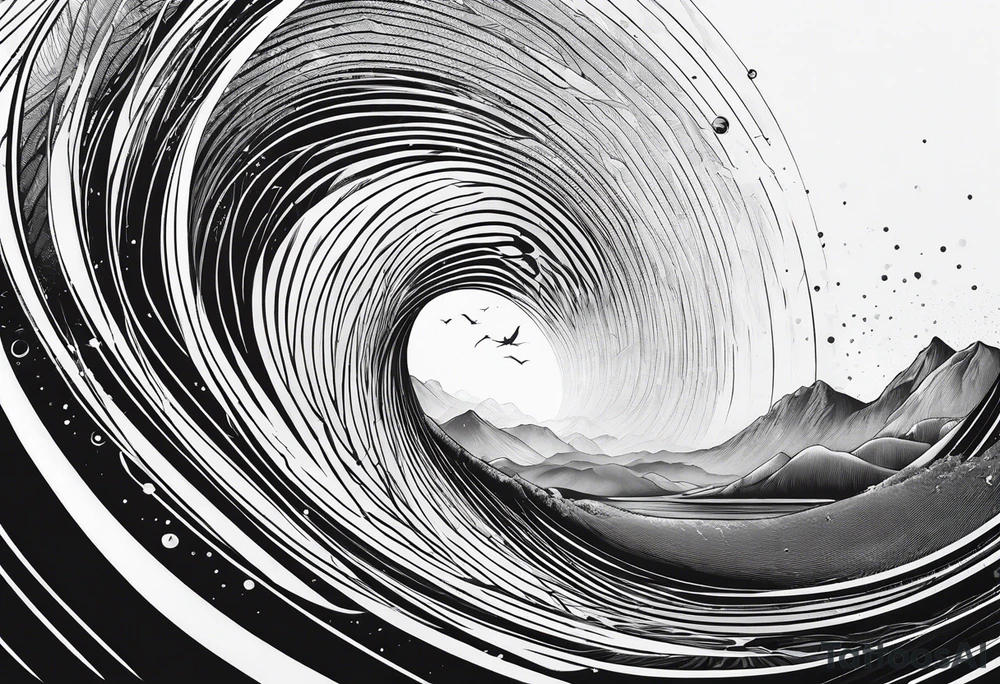 electromagnetic wave, diffraction phenomena, physics tattoo idea