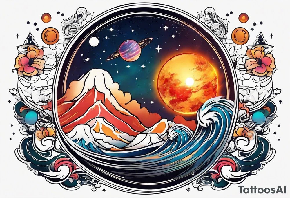 Man,solar, planet space tattoo idea