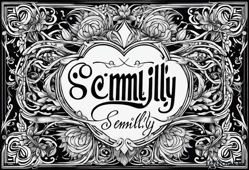 the name semilly written with a heart tattoo idea