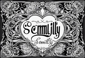 the name semilly written with a heart tattoo idea