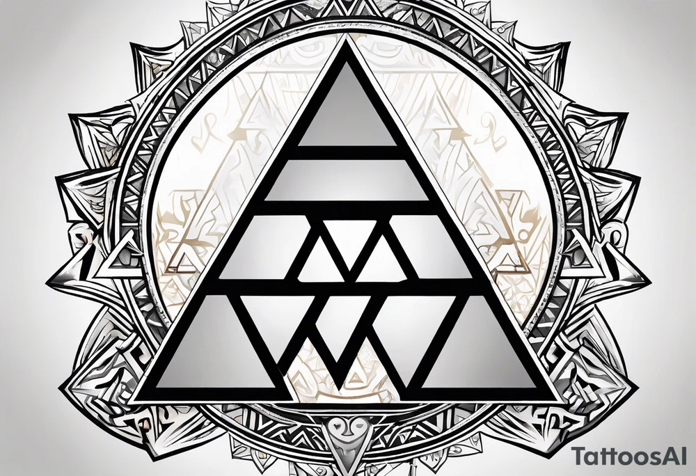 Triforce from the Zelda series add the word courage strength and wisdom tattoo idea