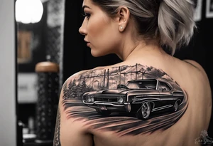 shoulder tattoo that can cover up an old tattoo.  tattoo should be focused on family with the names kaden, mason and lori within the tattoo tattoo idea