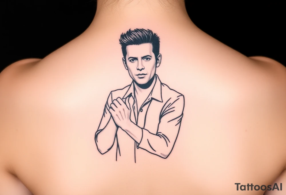 Rick Astley Never Gonna Give You Up Shaking Hands Left to Right Dance Pose tattoo idea