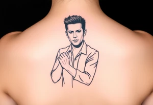 Rick Astley Never Gonna Give You Up Shaking Hands Left to Right Dance Pose tattoo idea