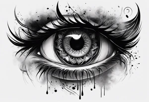 smoke fire eye tattoo idea