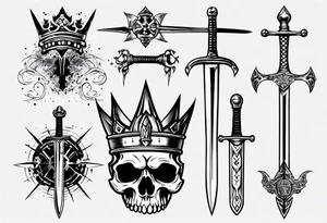 Sword and crowns tattoo idea