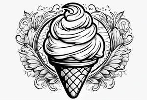 one scoop ice cream cone tattoo idea