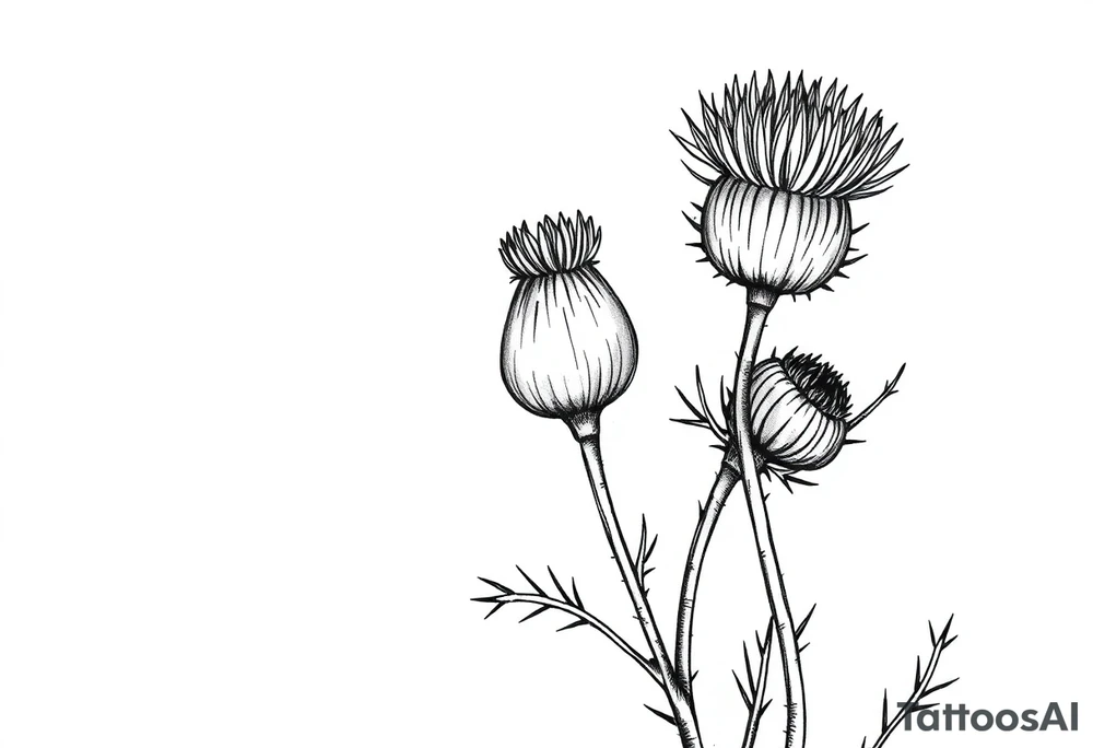 thistle minimalist tattoo idea