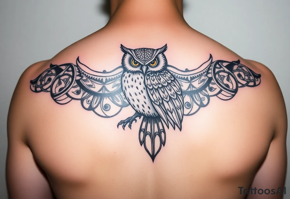Owl and Celtic tattoo idea
