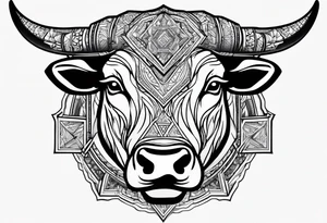 Aggressive bull running tattoo idea