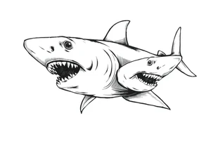 school of sharks from an above view tattoo idea