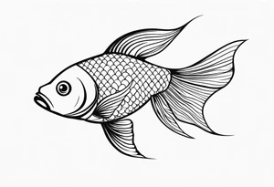 “Create a delicate tattoo of a goldfish swimming in a wave, emphasizing its flowing fins and graceful movement. tattoo idea