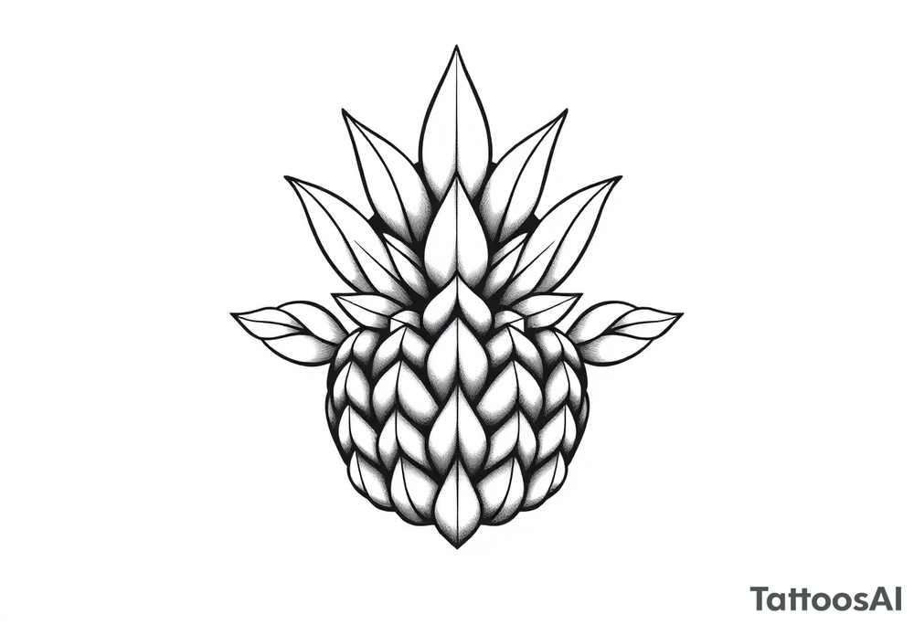 Crown pineapple vagina anus tattoo idea