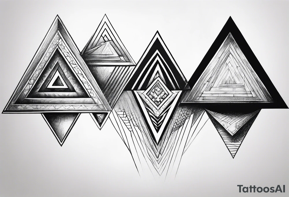 triangle illusion tattoo idea