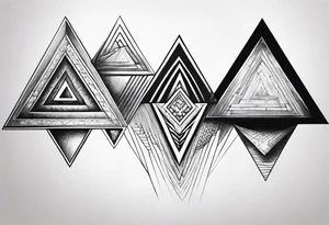triangle illusion tattoo idea
