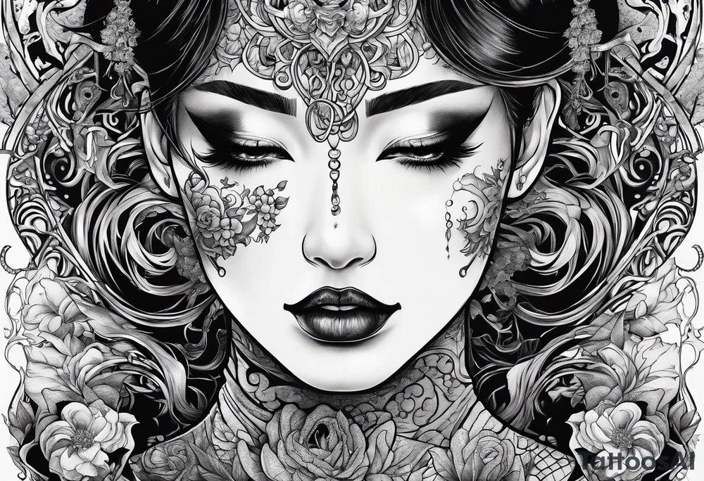 Beautiful body horror tattoo idea