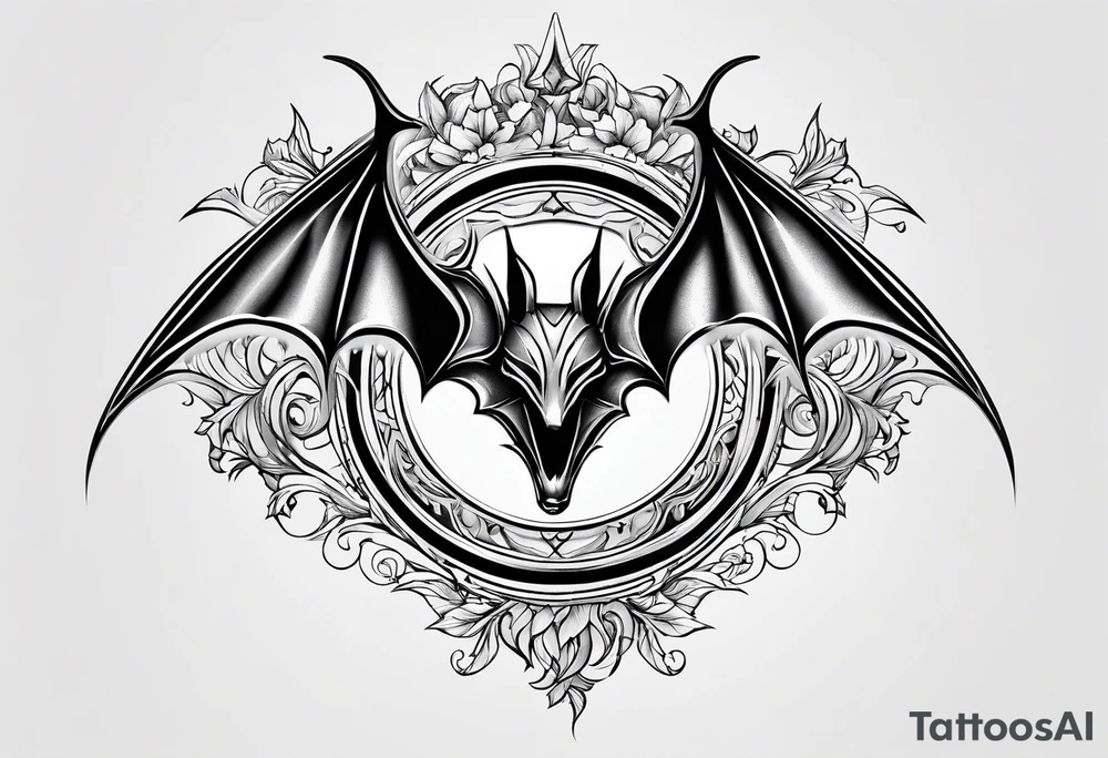 small bat, no detail tattoo idea