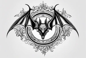 small bat, no detail tattoo idea