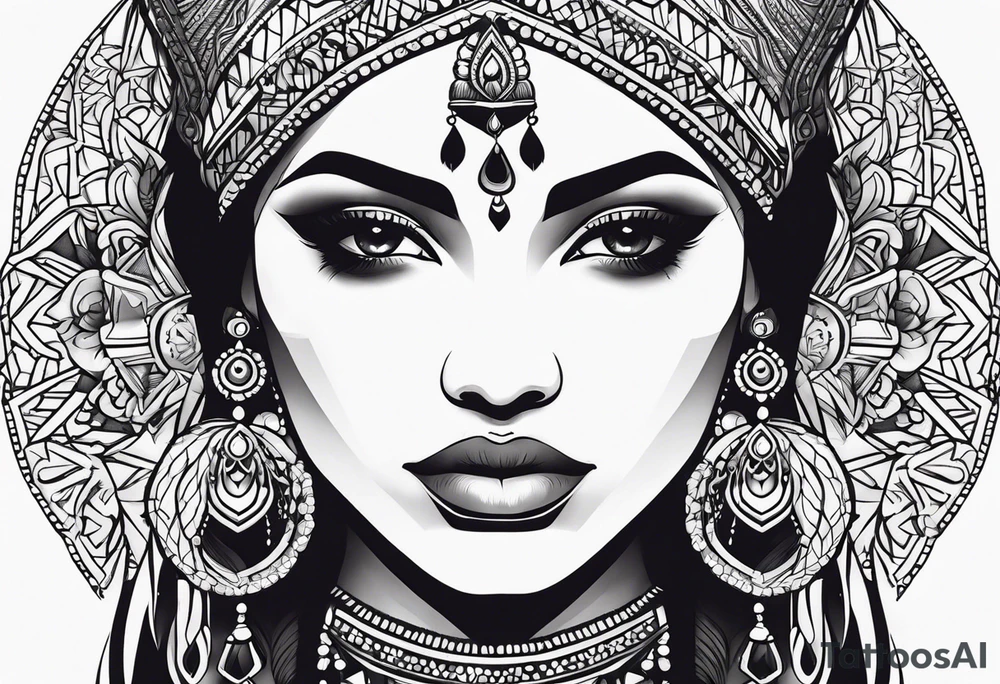 indian woman tattoo idea