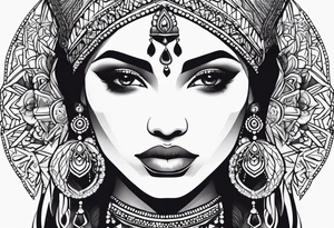 indian woman tattoo idea