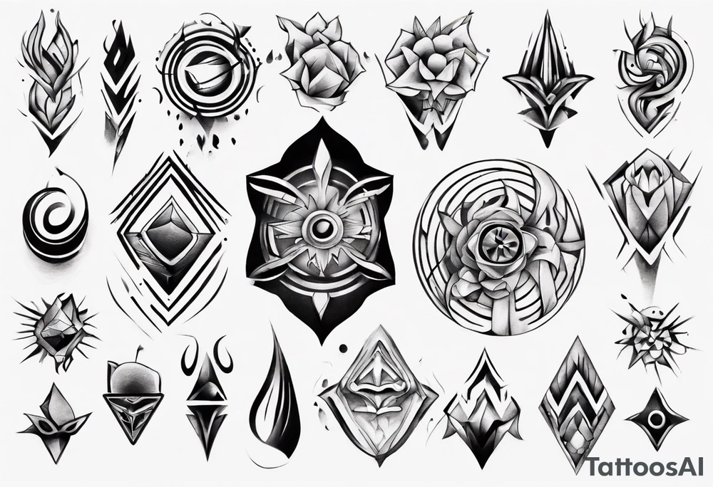 abstract tattoo on the hand tattoo idea