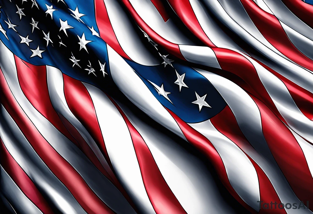 Make a tattoo an american flag that demonstrates the love and pride of my origins tattoo idea