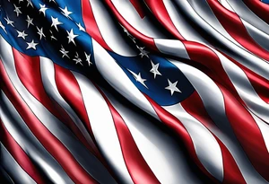 Make a tattoo an american flag that demonstrates the love and pride of my origins tattoo idea