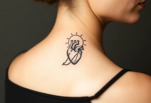 human heart chained up within the sublime sun tattoo idea