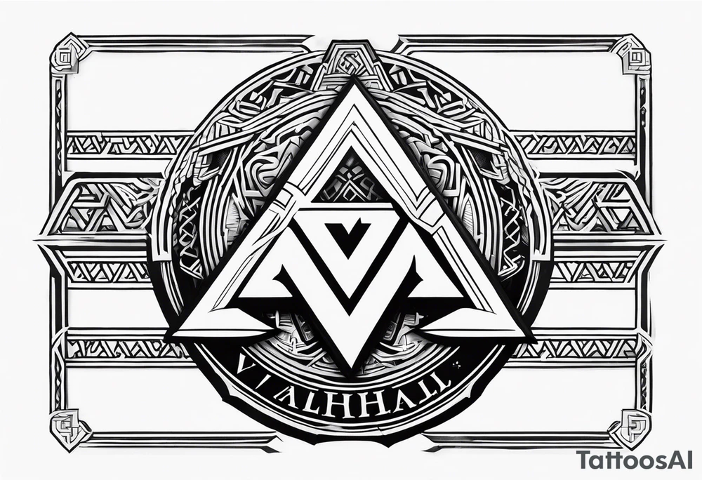 Valhalla sword shield valknut tattoo idea